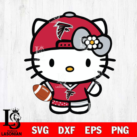 Atlanta Falcons Cute Hello Kitty Football 10 Svg Eps Dxf Png File, NFL svg, Digital Download, Instant Download