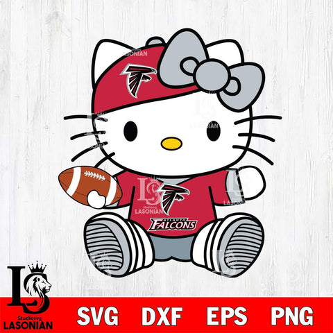 Atlanta Falcons Cute Hello Kitty Football 11 Svg Eps Dxf Png File, NFL svg, Digital Download, Instant Download