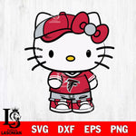 Atlanta Falcons Cute Hello Kitty Football 2 Svg Eps Dxf Png File, NFL svg, Digital Download, Instant Download