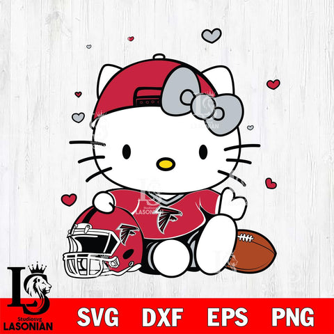 Atlanta Falcons Cute Hello Kitty Football Svg Eps Dxf Png File, NFL svg, Digital Download, Instant Download