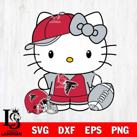 Atlanta Falcons Cute Hello Kitty Football 4 Svg Eps Dxf Png File, NFL svg, Digital Download, Instant Download