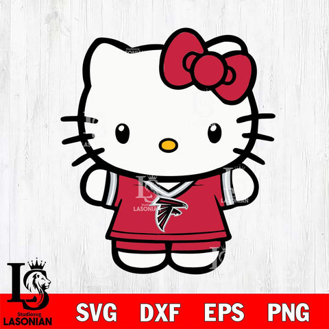 Atlanta Falcons Cute Hello Kitty Football 6 Svg Eps Dxf Png File, NFL svg, Digital Download, Instant Download