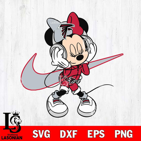 Atlanta Falcons Cute Minnie Mouse Dancing Svg Eps Dxf Png File, Digital Download, Instant Download