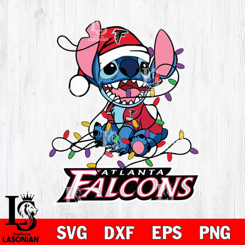 Atlanta Falcons Cute Stitch Christmas Svg