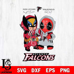 Atlanta Falcons Deadpool X Wolverine Funny Svg Eps Dxf Png File, Digital Download, Instant Download