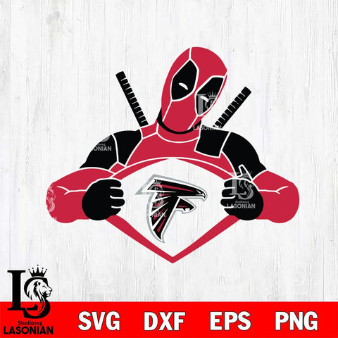 Atlanta Falcons Deadpool heart sport Svg Eps Dxf Png File, Digital Download, Instant Download