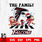 Atlanta Falcons Family Bluey Christmas Svg Eps Dxf Png File, Digital Download