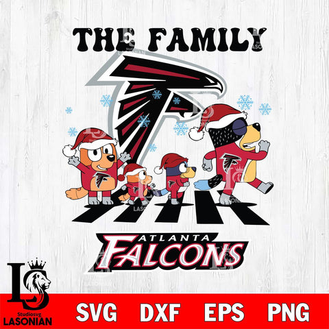 Atlanta Falcons Family Bluey Christmas Svg Eps Dxf Png File, Digital Download