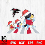 Atlanta Falcons Family Bluey Walking Christmas Svg Eps Dxf Png File, Digital Download, Instant Download