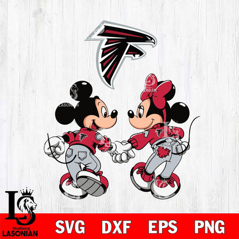 Atlanta Falcons Fan Minnie And Mickey Love Svg Eps Dxf Png File, Digital Download, Instant Download