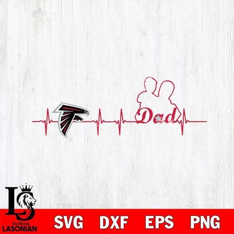 Atlanta Falcons Father Heart Beat Svg Eps Dxf Png File, Digital Download, Instant Download