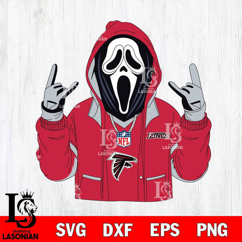 Atlanta Falcons Ghostface Scream Football Halloween Svg Eps Dxf Png File, Digital Download, Instant Download