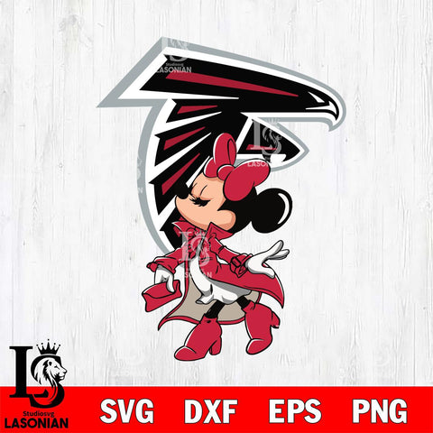 Atlanta Falcons Glamorous Minnie Svg Eps Dxf Png File, Digital Download, Instant Download