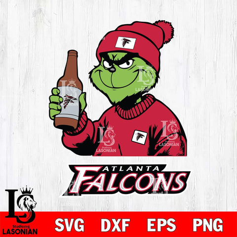 Atlanta Falcons Grinch Drinking Beer Christmas Svg Eps Dxf Png File,Cricut svg files, Digital Download, Instant Download