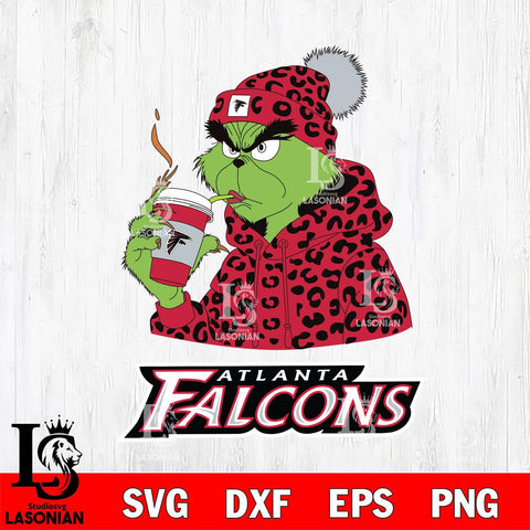 Atlanta Falcons Grinch Leopard Christmas Svg Eps Dxf Png File,Cricut svg files, Digital Download, Instant Download