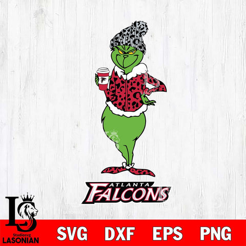 Atlanta Falcons Grinch Leopard Coffee Svg Eps Dxf Png File, Digital Download, Instant Download