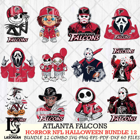 Atlanta Falcons Halloween Bundle 12 SVG Svg Eps Dxf Png File, Bundle NFL svg, Digital Download, Instant Download