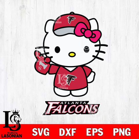 Atlanta Falcons Hello Kitty Best Fan Svg Eps Dxf Png File, Digital Download, Instant Download