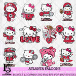 Atlanta Falcons Hello Kitty Bundle 12 SVG Svg Eps Dxf Png File, Digital Download, Instant Download