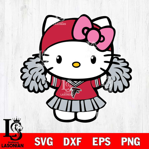 Atlanta Falcons Hello Kitty Cheerleader 5 Svg Eps Dxf Png File, Digital Download, Instant Download