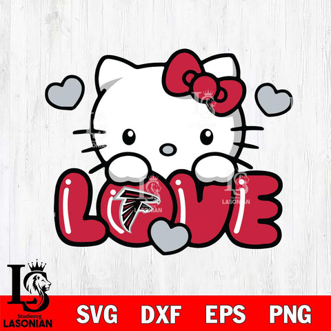 Atlanta Falcons Hello Kitty Love Svg Eps Dxf Png File, Digital Download, Instant Download