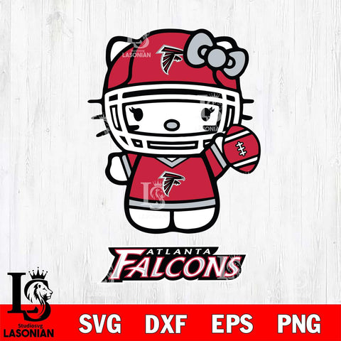 Atlanta Falcons Hello Kitty Nfl 1 Svg Eps Dxf Png File, Digital Download, Instant Download