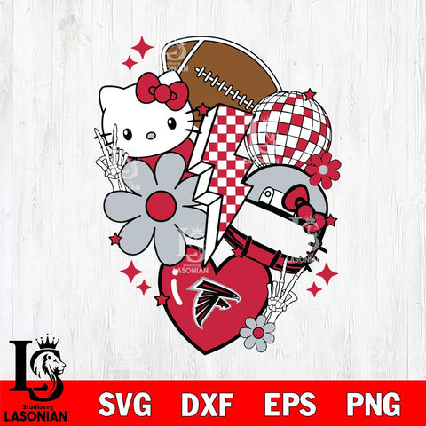 Atlanta Falcons Hello Kitty Nfl 2 Svg Eps Dxf Png File, Digital Download, Instant Download