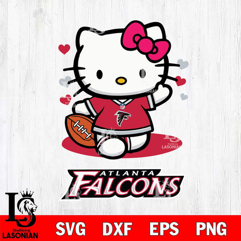 Atlanta Falcons Hello Kitty Nfl 3 Svg Eps Dxf Png File, Digital Download, Instant Download