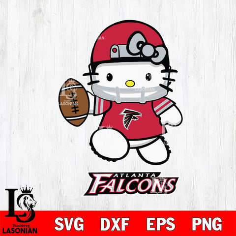 Atlanta Falcons Hello Kitty Nfl 4 Svg Eps Dxf Png File, Digital Download, Instant Download