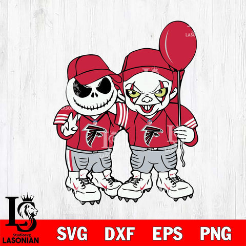 Atlanta Falcons Jack Skellington And Pennywise Football Svg Eps Dxf Png File, Digital Download, Instant Download