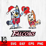 Atlanta Falcons Love Bluey Christmas Svg Eps Dxf Png File, Digital Download