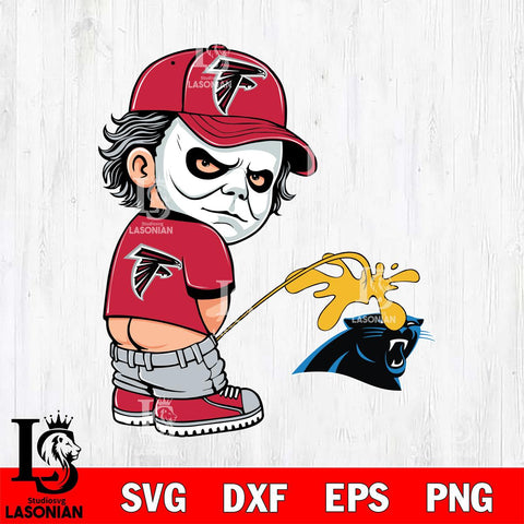 Atlanta Falcons Michael Myers Piss On Carolina Panthers Svg Eps Dxf Png File, Digital Download, Instant Download