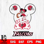 Atlanta Falcons Mickey Heart Rugby Svg Eps Dxf Png File, Digital Download ,Instant Download, Cricut File