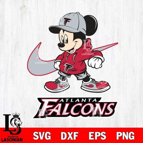 Atlanta Falcons Mickey Mouse NIKE, Svg Eps Dxf Png File, Digital Download