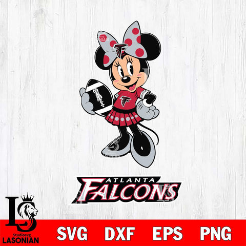 Atlanta Falcons Minnie Mouse, Svg Eps Dxf Png File, Digital Download