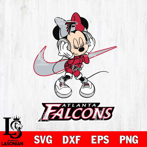 Atlanta Falcons Minnie Mouse Dancing NIKE, Svg Eps Dxf Png File, Digital Download