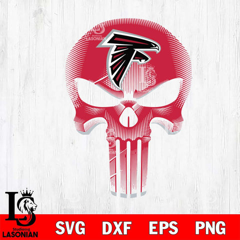 Atlanta Falcons Punisher Skull SVG