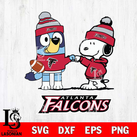 Atlanta Falcons Snoopy & Bluey Football Svg Eps Dxf Png File,NFL Svg Files,Christmas svg ,Digital Download ,Instant Download