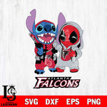 Atlanta Falcons Stitch And Deadpool Cute Svg Eps Dxf Png File, Digital Download, Instant Download