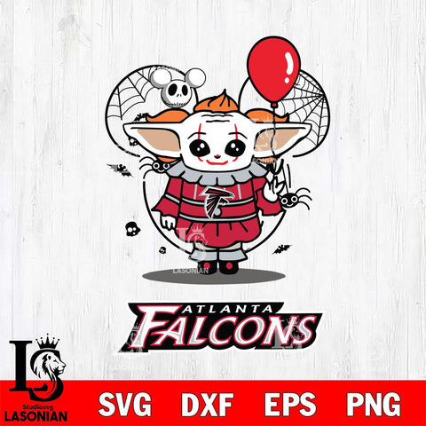 Atlanta Falcons Stitch Pennywise Halloween Svg Eps Dxf Png File, Digital Download, Instant Download