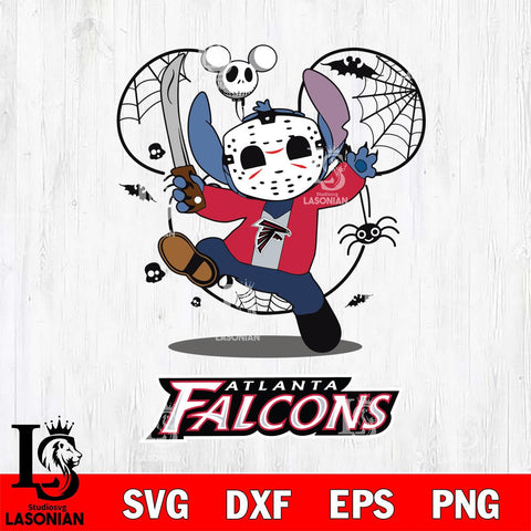 Atlanta Falcons Stitch jason voorhees Halloween Svg Eps Dxf Png File, Digital Download, Instant Download