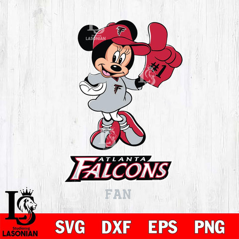 Atlanta Falcons #1 Fan Minnie Mouse Svg Eps Dxf Png File, Digital Download, Instant Download