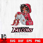 Atlanta Falcons #1 beauty Black Fan Girl Svg Eps Dxf Png File, Digital Download, Instant Download