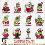 Atlanta Falcons  Grinch NFL Bundle 12 SVG Eps Dxf Png File, Digital Download, Instant Download