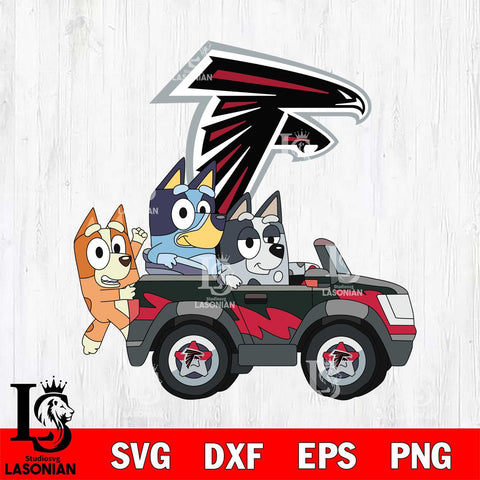 Atlanta Falcons bluey friends car Svg Eps Dxf Png File, Digital Download, Instant Download