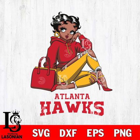 Atlanta Hawks Awesome Black Fan Girl Betty Boop