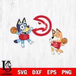 Atlanta Hawks Bluey & Bingo Svg Eps Dxf Png File, Digital Download, Instant Download