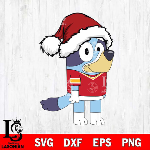 Atlanta Hawks Bluey Cartoon Christmas Svg Eps Dxf Png File, Digital Download, Instant Download