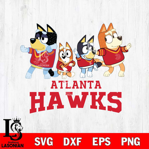 Atlanta Hawks Bluey Mode Dance Squats Svg Eps Dxf Png File, Digital Download, Instant Download