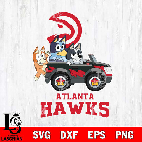 Atlanta Hawks Bluey friends Svg Eps Dxf Png File, NBA svg, Digital Download, Instant Download